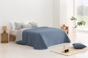 Todocama Cuvertura de pat cu model de stele 100 microfibra 180x260 cm Blaugri