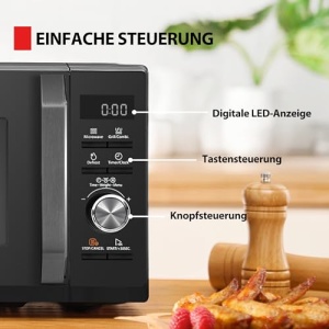 Toshiba MW3-AG20PE(BK) Cuptoare cu microunde cu gratar 20L Cuptor cu microunde 3 in 1, dezghetare bucatar, cuptor cu microunde, gratar, combi, 5 niveluri de putere, 8 programe automate, curatare usoara, negru - Img 5