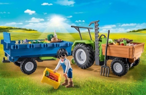Tractor cu remorca PLAYMOBIL 71249, verde, 42 piese, pentru copii de la 4 ani - Img 4