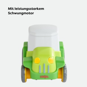 Tractor HABA Cars 2013382001 cu motor cu inertie, din plastic reciclat, 8.5 cm - Img 2