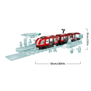 Tramvai LEGO City 60423 cu Haltestatie, 811 piese, 6 Minifiguri, pentru copii de la 7 ani - Img 7