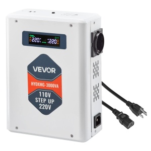 Transformator VEVOR 3000VA 110V-220V 2 prize EU USB LCD protectie termica - Img 9