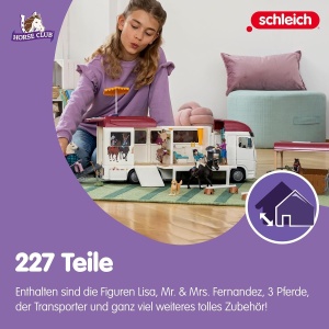 Transportor de cai Schleich Horse Club 42619, 227 piese, cu piscina - Img 5