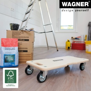 Transportroller WAGNER MM 1327, 300 kg, 59 x 29 cm, cu roti din cauciuc - Img 3