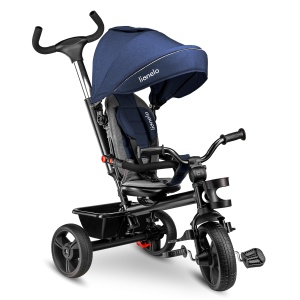 Tricicleta LIONELO Haari 2in1 cu maner ajustabil, roti din PU, pentru copii 18 luni - 25 kg