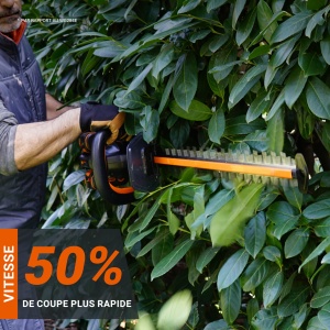 Trimmer de gard viu WORX Nitro WG286E.1 40V, motor fara perii, raza de taiere de 58 cm, grosime de taiere max. 27 mm, incl. baterie PowerShare 2x2 Ah, incarcator dublu si colector de taieturi - Img 4