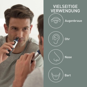 Trimmer pentru nas si urechi Panasonic ER-GN30, 2 lame, hypoalergenic, negru - Img 2