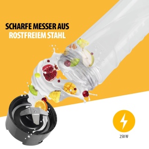 Tristar Smoothie Maker - ceasca de 500 ml - blender to go - lame din otel inoxidabil - cu capac - piese sigure pentru masina de spalat vase - BL-4485 - Img 4
