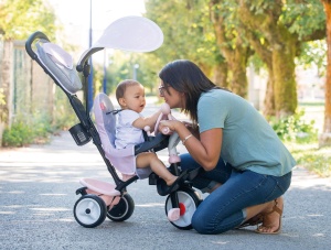 Trotineta 3-in-1 Smoby Baby Driver Plus Rosa, pentru copii de la 10 luni - Img 5