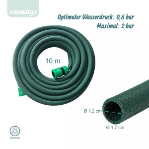 Tub de irigare Relaxdays, 10 m, verde, flexibil, economisire apa - Img 4