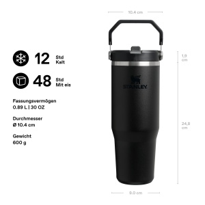 Tumbler cu pai Stanley 1913, 0.89L, Negru - Img 2