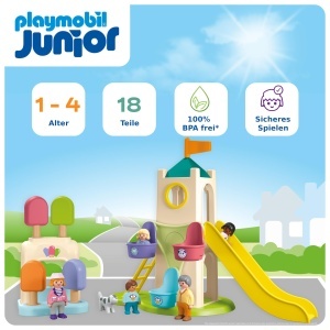 Turn de distractie PLAYMOBIL JUNIOR 71703 cu 18 piese, din plastic biobazat - Img 3