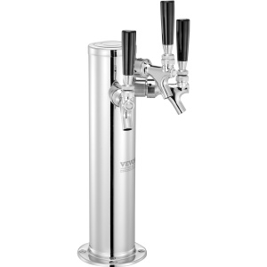 Turn de distribuire a berii VEVOR cu 3 robinete, turn de butoaie de bere din otel inoxidabil, kit turn Kegerator cu furtunuri preasamblate si robinete cu inchidere automata pentru petreceri, baruri, pub-uri si restaurante - Img 9