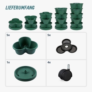 Turn de plante Relaxdays, 5 etaje, mobil, verde, 66x33 cm - Img 5