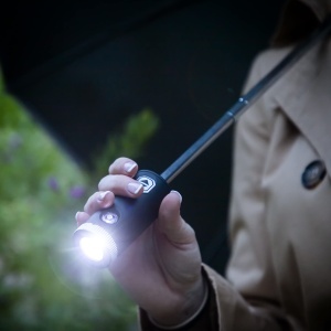 Umbrela Faltabila InnovaGoods cu LED, NegruGri, Design Inversat - Img 6
