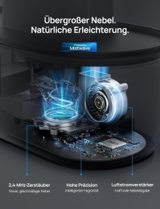 Umidificator inteligent Dreo 6L pentru camere mari, ceata calda si rece pentru dormitor, functionare de 60 de ore, senzor precis de umiditate, difuzor de aroma si compatibil cu Alexa. - Img 8