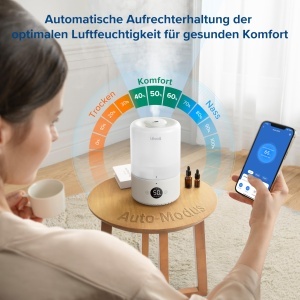 Umidificator inteligent Levoit Dual 200S 3L 19dB senzor umiditate alb - Img 7
