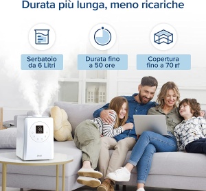 Umidificator LEVOIT, ceata calda/rece Smart 6L cu umplere superioara cu control Alexa/APP, mod de repaus, cronometru 1-12 ore , Umidificator cu aromoterapie pentru dormitoare, camere pentru copii, plante de pana la 40-70 m2 - Img 3