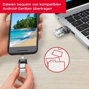 Unitate USB SanDisk Ultra Dual Drive m3.0, 128GB, USB 3.0, Micro-USB si USB Type-A - Img 2