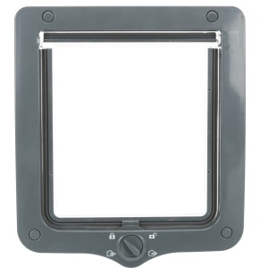 Usa pentru pisici TRIXIE 4-Way XXL cu tunel, 24 x 28 cm, gri - Img 2