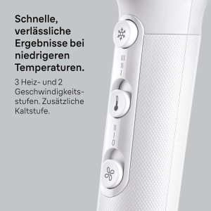 Uscator de par Braun HD2.1, uscator de par usor cu duza, 2100W cu 3 setari de temperatura si 2 viteze, finisaj lucios premium in alb, frumusete, confort si durabilitate, BRHD210E - Img 3