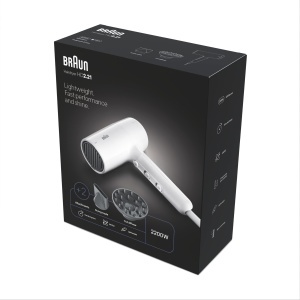 Uscator de par Braun HD2.21, 2200 W, IONTEC, alb, cu difuzor si duza de styling - Img 8