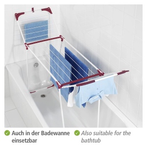 Uscator de rufe WENKO Summer Dry 13 m, metal, alb si bordeaux, 153 x 76 x 46 cm - Img 4