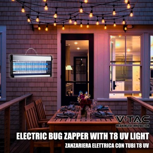 V-TAC Insect Killer Electric 30W cu o raza efectiva de 50 m2 - Design subtire - Ucigas de insecte cu lumina UV LED albastra pentru uz interior si exterior - Capcana electrica pentru tantari si insecte - Img 9