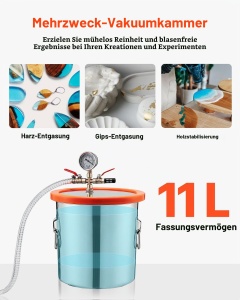 Vakuum Camera VEVOR VP125, 11,36 L, 99 Lmin, Inox, Cu Pompa - Img 5