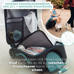 Valiza pentru copii BEABA Micro Mobility, 22L, cu scaun, albastra - Img 6