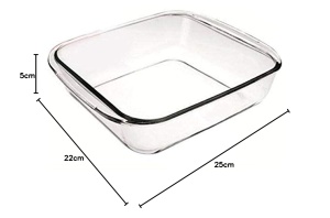 Vas de cuptor Ibili 480625, sticla transparenta, 25 x 22 x 5 cm - Img 3