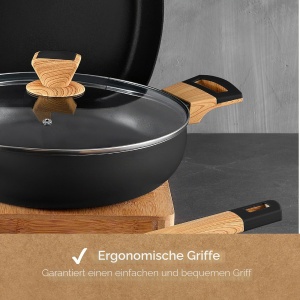 Vas de gatit BERGNER Earth Black 28 cm cu capac, aluminiu, negru - Img 6