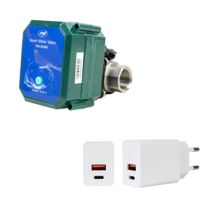 Ventil de apa inteligent PNI SV200 cu alimentare PNI CHG300, IP65, control Wi-Fi