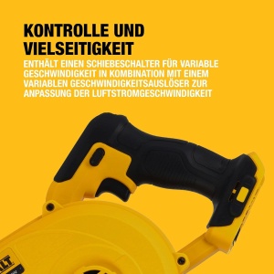 Ventilator cu acumulator DEWALT DCV100, 18V, 290 kmh, 3 trepte de viteza - Img 6