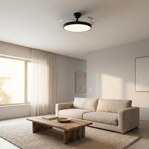 Ventilator de tavan Cecotec Aero 300 Air Invisible Black, 30 W, cu LED si telecomanda - Img 2
