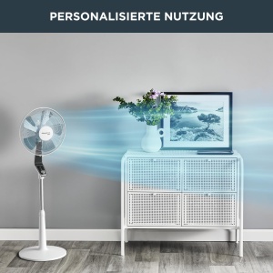 Ventilator in picioare Rowenta Turbo Silence Extreme, 4 setari de viteza, mod de noapte, nivel turbo, oscilatie automata, pana la 80 m3/min. Circulatie a aerului, ventilator silentios, alb/negru, VU5640 - Img 6