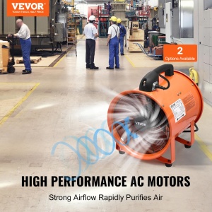 Ventilator industrial VEVOR BT-SHT10A-U, 300W, 2922 m3h, IP44 - Img 2