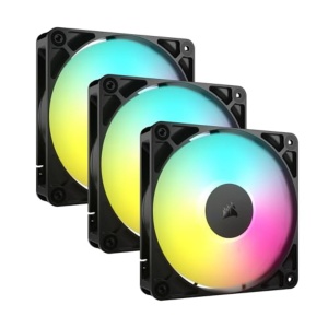 Ventilator PC Corsair RS120 ARGB 120mm, 3 Piese, Culoare Negru