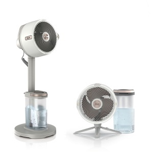 Ventilator portabil Shark FlexBreeze Pro Mist, 20 m, cu functie de pulverizare, culoare Dove