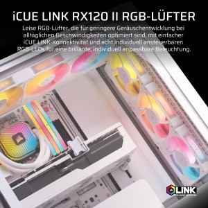 Ventilator RGB PWM CORSAIR iCUE LINK RX120 II, 120 mm, Alb - Img 2