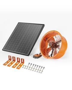 Ventilator solar VEVOR, 400 x 150 mm, ventilator alimentat cu energie solara, ventilator de evacuare la mansarda cu termostat reglabil, grila exterioara, capacitate de flux de aer de 1300 cfm, pentru fronton, acoperis, garaj, atelier