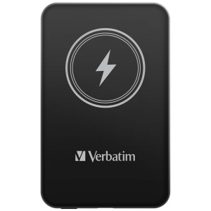 Verbatim Power Bank magnetic 5000 mAh, incarcator wireless 15 W, 20 W PD prin USB-C, Powerbank mic si magnetic pentru iPhone 15, 14, 13, 12, Pro, Max, iPad, negru