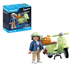 Vespa 150 Sprint Veloce PLAYMOBIL 1969, Verde, Set 20 Piese, Figurina Inclusa
