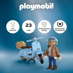 Vespa Jubilara PLAYMOBIL 72284, Culoare Hellbuna, Figurina Inclusa, Pentru Copii de la 5 Ani - Img 2