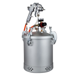VEVOR 10L 30PSI Suport de vopsea pentru aplicarea acuarelei, petelor, lacurilor, suprafetelor fine pentru proiecte interioare si exterioare Pistol de vopsea, argintiu, 10L - Img 3