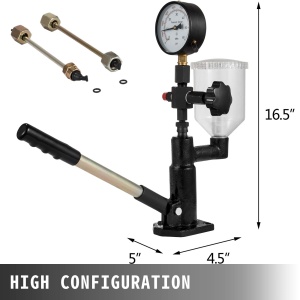 VEVOR 600 Bar Echipament de testare a injectorului 0.8L Manometru de combustibil, duza injector Echipament de testare la scara dubla Injectoare Tester Dispozitiv de diagnosticare in motor diesel - Img 7