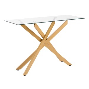 VEVOR Consola din sticla 114 cm blat din sticla securizata picioare metalice in forma X - Img 9