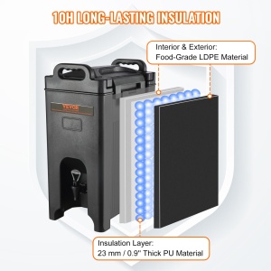 VEVOR Dispenser Bauturi Calde si Reci 189L Model 5GL Izolare Termica Robinet Dublu - Img 3