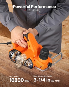Vevor Elektrohobel 82 mm 650 W Ajustare adancime 2 lame pentru prelucrare lemn - Img 2