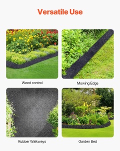 VEVOR Gummimulchmatte HJ6001 Negru 3 x 011 m Anti-iarba si Protectie Impotriva Noroiului - Img 6